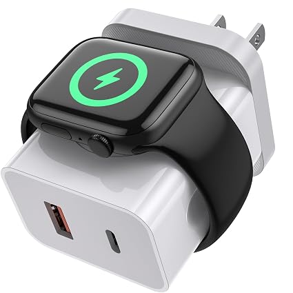 3-in-1 Apple Watch Charger,20W Fast Charging Block Dual Ports