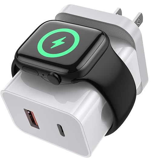 3-in-1 Apple Watch Charger,20W Fast Charging Block Dual Ports