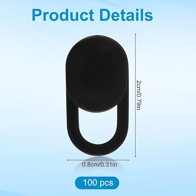 50pcs Laptop Camera Covers, Black Ultra-Thin Front Webcam Privacy Cover Slide Webcam Protects Your Privacy & Security for Laptop Desktop Cell Phone Tablet Accessories