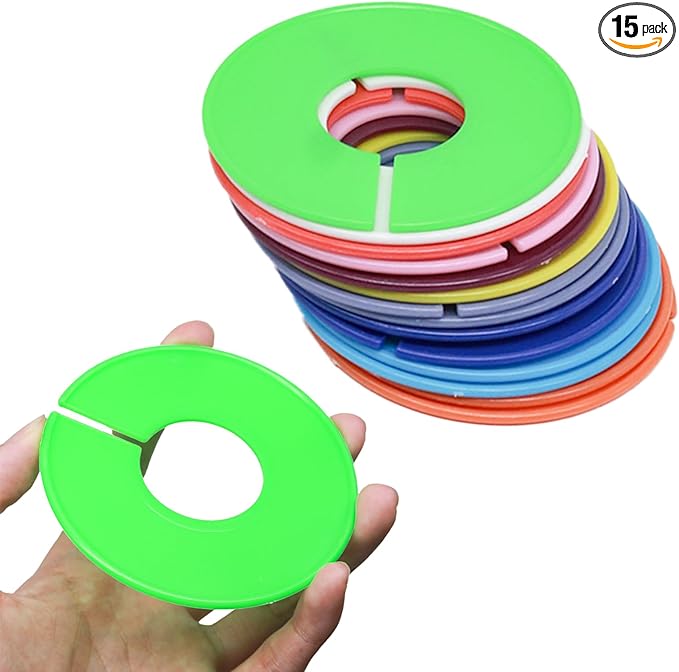 14PCs Closet Dividers for Clothes Round,Color Plastic Hanger Tags，Clothing Rack Dividers，Colorful Clothing Closet Rack Dividers Hangers,Closet Labels Reusable Wardrobe Hanger Separator（10 Colors）