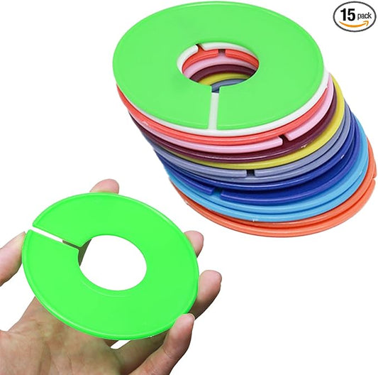 14PCs Closet Dividers for Clothes Round,Color Plastic Hanger Tags，Clothing Rack Dividers，Colorful Clothing Closet Rack Dividers Hangers,Closet Labels Reusable Wardrobe Hanger Separator（10 Colors）