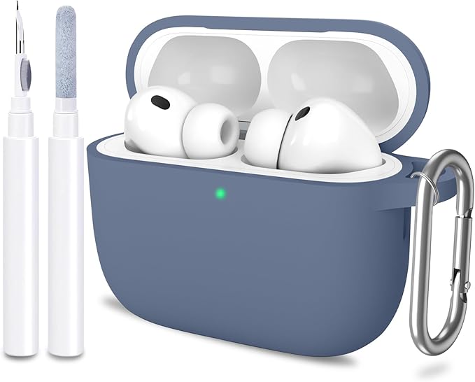 ATUAT for AirPods Pro 3 Case Cover with Cleaner, Protective Soft Silicone Skin with Keychain for Women Men for Apple AirPods Pro 3rd Generation Case(2025), Front LED Visible, Lavender Grey
