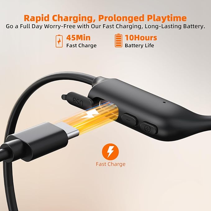 Bone Conduction Headphones,Skin-Friendly Design,IP67 Sweatproof Sports for Running Cycling Hiking with Mic,28H Playtime,Fast Charging,Open Ear Headphones Bluetooth 5.3 Wireless Earbuds