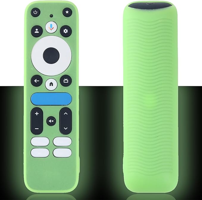 Luminous Green Remote Case Fit for 2025 Onn Google TV Box 4K pro Remote Lightweight Anti-Slip Skin-Friendly Silicone Skin Sleeve