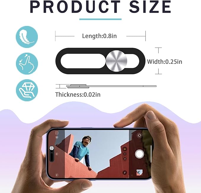 Front Camera Cover Compatible for Phone 17/17 Air/17 Pro/17 Pro Max - Easy Slide Security Cover, Privacy Slider Protects Your Phone Security-Silver