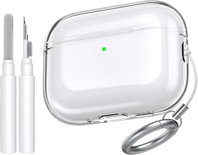 AhaStyle Clear Airpods Pro 3 Case Cover 2025 [Anti-Yellowing] Soft TPU Protective Skin for Apple AirPods Pro 3rd Generation Case with Cleaner Kit Support USB-C Charging Case and Wireless Charging
