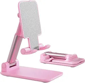 Phone Stand for Desk, Cell Phone Holder Cute Smart Cellphone Stand Foldable Stands Compatible with Under 8" Devices, Office Accessories, Sakura Pink