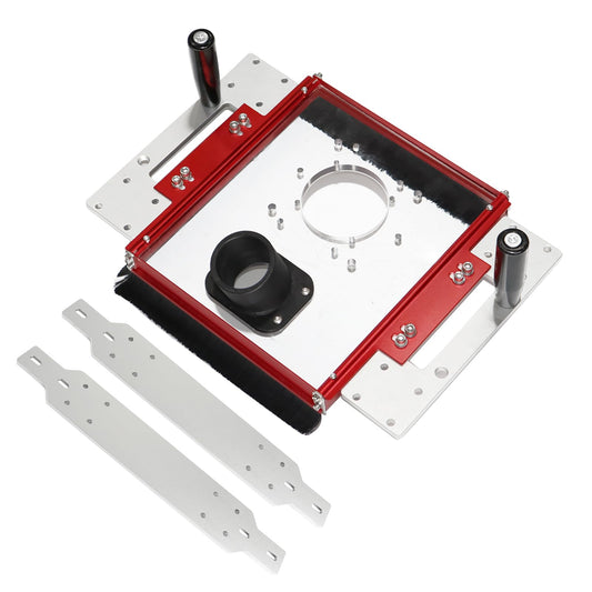 Linear Rail Router Sled Slide Connector with Dust Collection Shroud 2-1/2" Dust Port Interface Extension Device Slab Flattening Mill Accessories Compatible with Most Routers