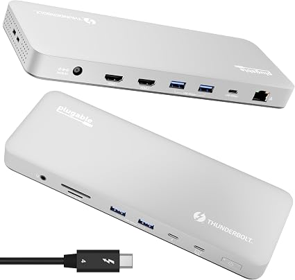 Plugable Thunderbolt 4 Dock for M4/M5 MacBook Air & Pro, 100W Charging - Image 4