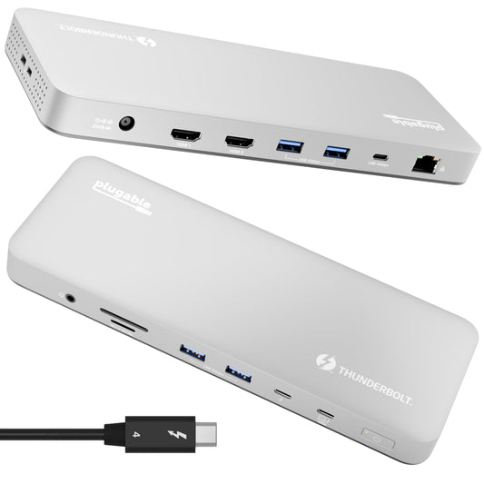 Plugable Thunderbolt 4 Dock for M4/M5 MacBook Air & Pro, 100W Charging