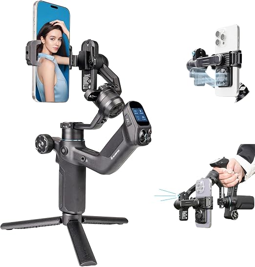 FeiyuTech SCORP Mini 3 Gimbal Stabilizer for Smartphone, Built-in AI Tracking Module & Cooling Fan, 2KG Payload 3-Axis Phone Gimbal with Integrated Grip Design, Gimbal Stabilizer for iPhone & Android - Image 6