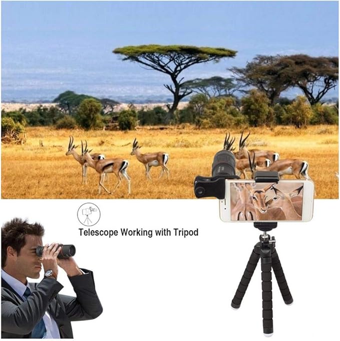 Phone Camera Lens Kit,4 in 1 Cell Phone Camera Lenses Kit - 18X Telescopic Lens + 198° Fisheye Lens + 0.36 Super Wide Angle Lens 15X Macro Lens