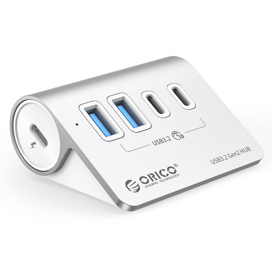 ORICO 4-Port Desktop USB 3.2 Hub, 10Gbps Aluminium USB Splitter for Laptop