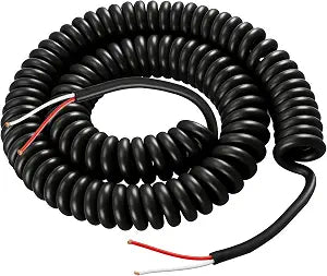 Coil Cord 2 Wire | Retractable Spring Coiled Extension Cord 3 Ft to 15 Ft