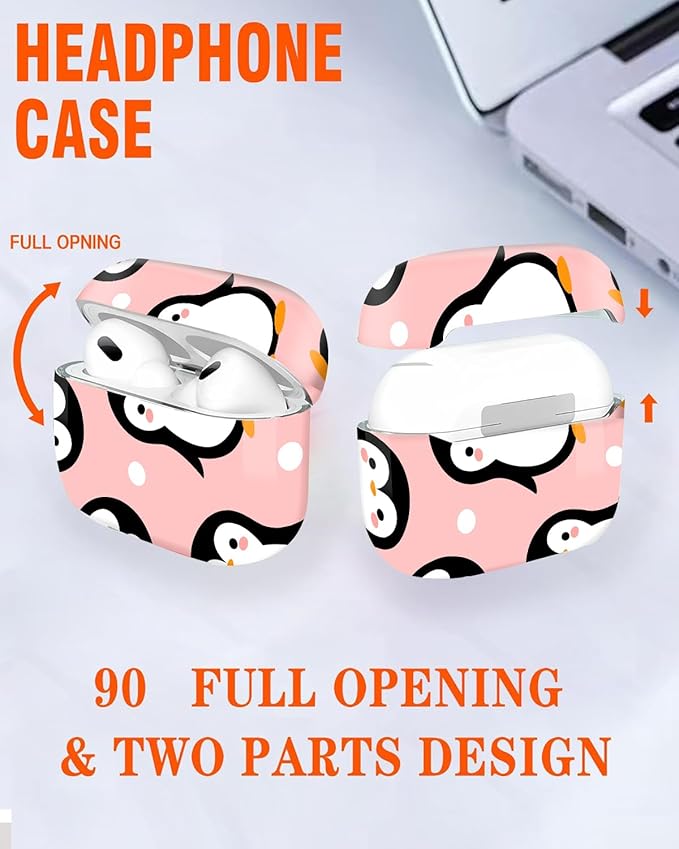 Compatible with Airpod Pro 2nd/1st Generation,Full Protection Cover for Women,Accessories Hard Case Portable & Shockproof for Airpod Pro 2nd Charging Case 2023/2022/2019(Cute Penguin)