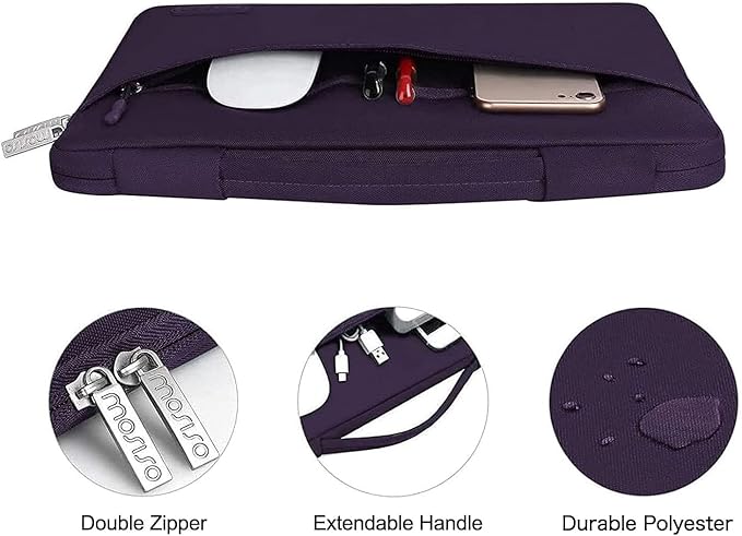 MOSISO Compatible with MacBook Air 13 inch Case M5 2026 M4 2025 M3 M2 2024-2022 A3449 A3240 A3113 A2681,Hard Shell&Sleeve Bag&Keyboard Skin&Webcam Cover&ScreenFilm for MacBook Air 13.6, Plum Purple