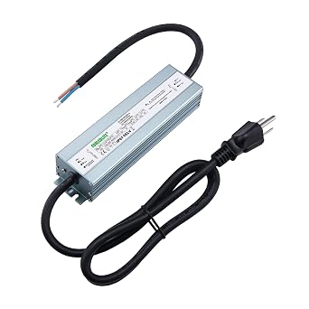 Wide Input 100~265V AC to DC 12V 150W Output IP67 Waterproof Constant Low Voltage LED Power Supply Transformer Driver with Preparation Input Plug for Outdoor Indoor LED Lights