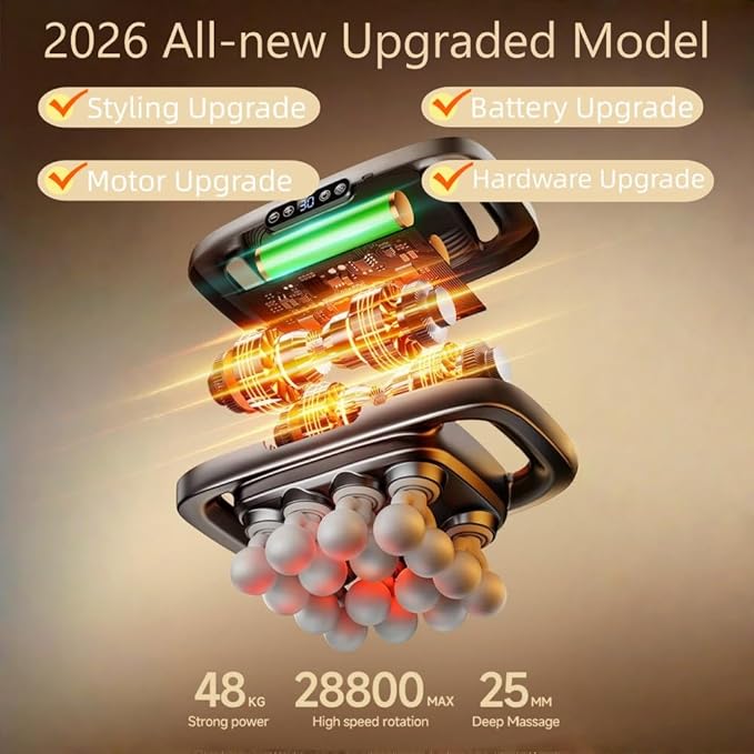Upgraded 16 Head Massage Gun Set, 16-Drive 8-Head Massage Gun Deep Tissue with 30 Levels & 3 Modes for Thighs, Arms, Waist, Back(Christmas Limited)