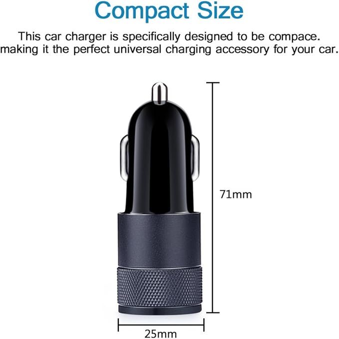 USB Type C Car Charger, Dual Port Car Adapter with 6ft Fast Charge USB C Cable for Samsung Galaxy S25 S24 S23 S22 S21 S20 S10 A17 A16 A15,iPhone Air/17/16/15,Google Pixel 10 9 8 Pro 7 7a 6a 6,Moto,LG