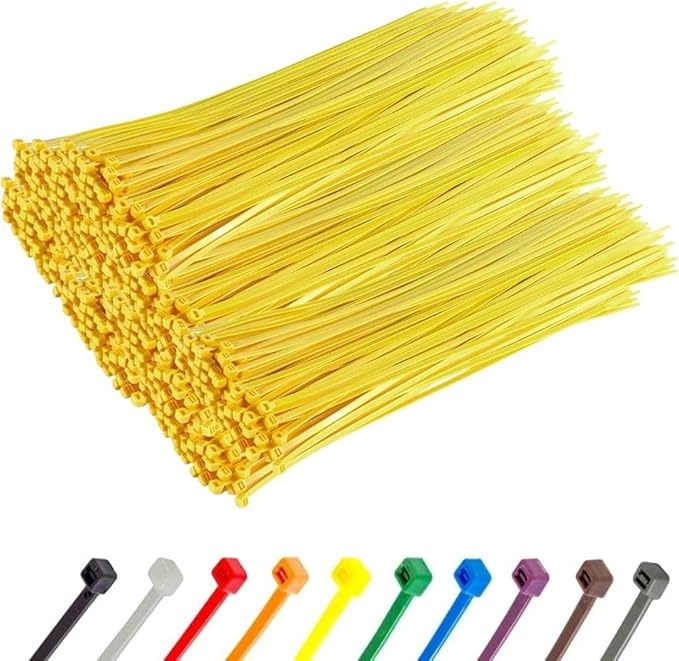 GTSE 14 Inch Yellow Heavy Duty Zip Ties, 1,000 Bulk Pack, 120lb Strength, UV Resistant Nylon Cable Ties, Self-Locking 14" Tie Wraps