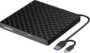External CD/DVD Drive for Laptop PC Mac, CD Burner DVD Player for Laptop - Image 1
