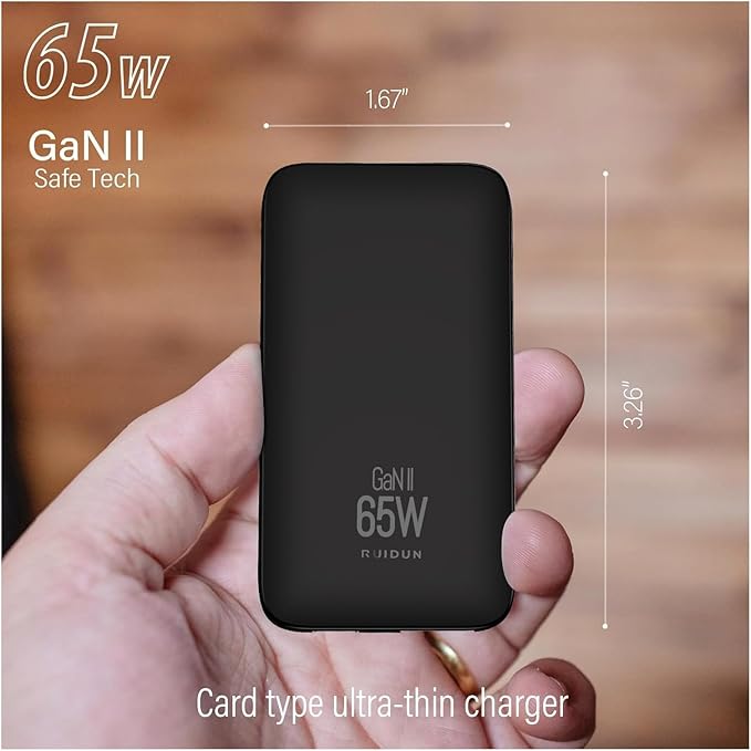 65W Slim GaN USB C Charger Block, Foladable Fast Travel Charger with UK/EU/AU 3 Plugs, 2-Port International Power Adapter for MacBook Air/Pro, iPhone 17/16/15, iPad, Galaxy S25/S24,（2026 New）