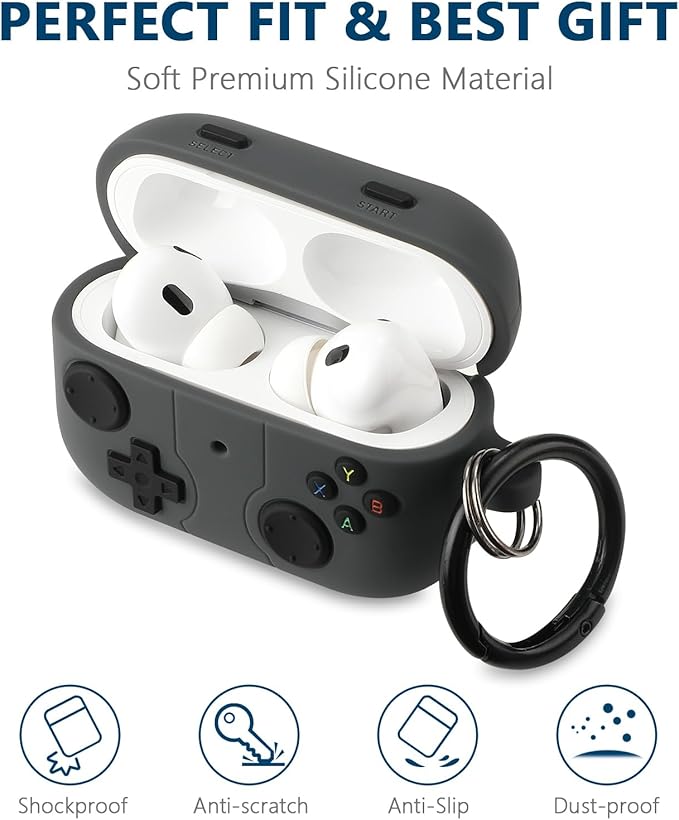 [2Pac] Compatible Airpods Pro 3 Case(2025),Cute Gamepad Design Cases Soft Silicone Protective Cases for Apple AirPods Pro 3rd Generation Case,Airpod Pro 3 Cover with Keychain for Men/Boy