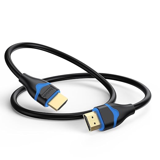 HDMI Cable 2FT 4K, Short HDMI Cable 2 Foot High Speed HDMI 2.0 Cord 4K@60Hz, 2K@144Hz, 1080P@240Hz, HDR, 3D, ARC for TV Box, Switch, Laptop, HDTV, Monitor, PS5/PS4, Xbox