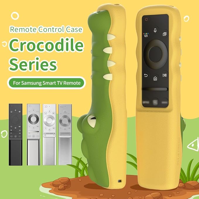 for Samsung TM2280E Silicone Protective Cover Compatible with Samsung Smart TV TM2180E, TM1990C, TM2140A Remote case,Shockproof Anti Lost Washable Protective Case with Lanyard(Crocodile)