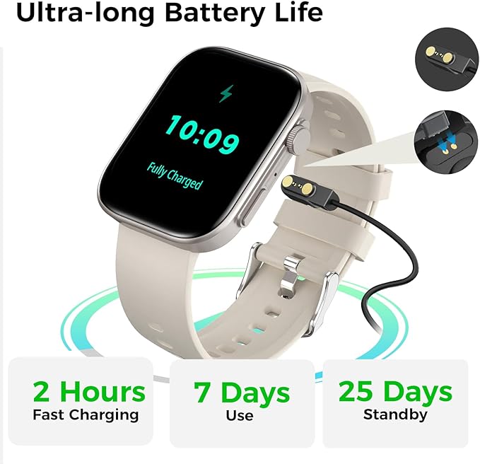 Smart Watches for Women Men, 2.01" HD Screen with 200+ Watch Faces, Heart Rate/SpO2/Sleep Monitor, 123 Sports Modes, IP68 Waterproof Fitness Tracker, Make/Answer Calls, Compatible with Android iPhone