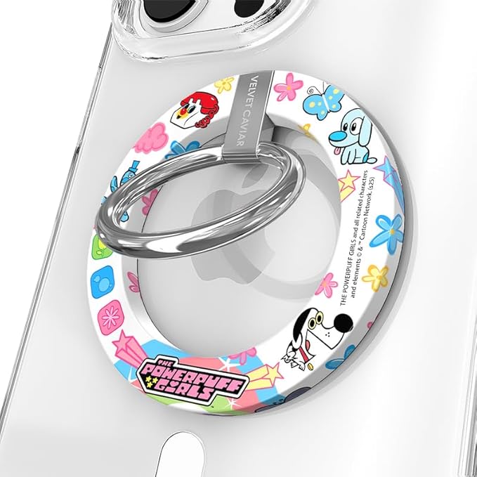 VELVET CAVIAR Compatible with MagSafe Phone Grip - Magnetic Ring Holder with Adjustable Stand - Removable MagSafe Accessories for iPhone 16, 15, 14, 13, 12 (The PPG Girl Power)