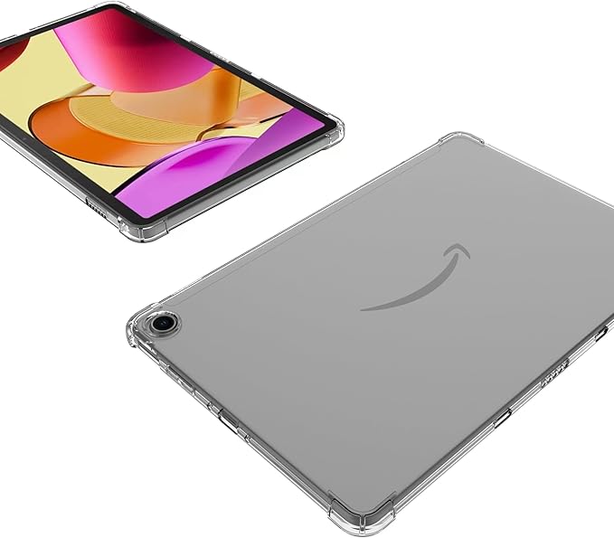Dteck for Amazon Fire Max 11 Clear Tablet Cover 11" (13th Generation) 2023 Release, Durable Soft Silicone Transparent Back Cover with 1 Stylus Pen, Lightweight Slim Fit Thin TPU Rubber Case, Clear