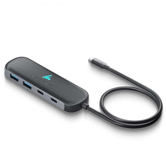 Type C To 2 Port Type C & 2 Port Wozoyo USB 3.2 Hub, Data Transfer Upto 5Gbps, Plug & Play, Multiport Type C Hub With 30cm Cable, Compatible With MacBook,Tablet, Smartphones And Type C Enabled Devices
