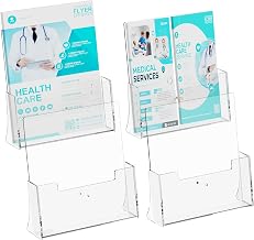 4 Pack Acrylic Brochure Holder 8.5 x 11 inches，Flyer Holder Stand Display， - Image 1