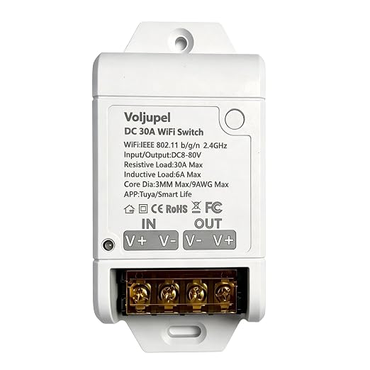 Tuya 30A DC 8-80V WiFi Remote Switch Heavy Duty for RV Solar Pump LEDLight