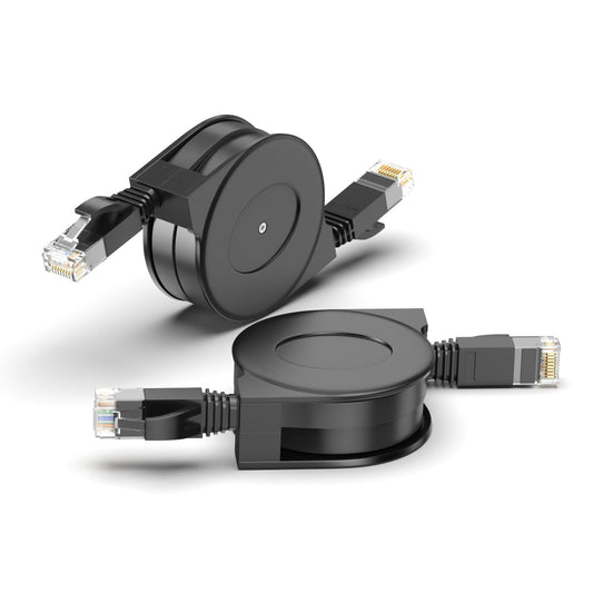 Retractable Ethernet Cable Cat6 5.9 ft Ethernet Cable 2 Pack Flat LAN Cable High Speed Outdoor Ethernet Patch Cord for Laptop Travel (5.9 feet(1.8M))