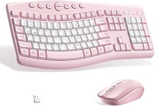 Wireless Keyboard and Mouse Combo Silent Ergonomic Curved Design for Office - Image 1
