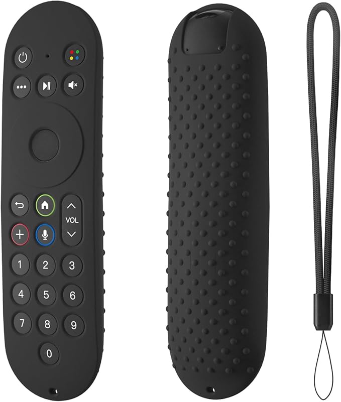Hi Color Silicone Cover for XR100 Xfinity Xumo Stream Box Remote Cover Xumo Streaming Box Remote Case Shockproof Anti-Slip Silicone Sleeve with Lanyard (Black)