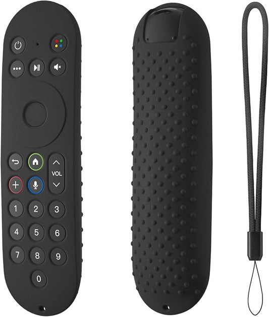 Hi Color Silicone Cover for XR100 Xfinity Xumo Stream Box Remote Cover Xumo Streaming Box Remote Case Shockproof Anti-Slip Silicone Sleeve with Lanyard (Black)