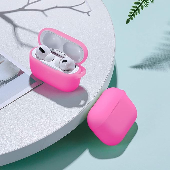 Lerobo Designed for AirPods Pro 2 Case Cover, Night Glow Full Protective Silicone Cover Compatible with Airpod Pro Case with Keychain,Front LED Visible,Nightglow Purple
