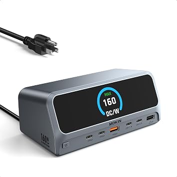 MOKiN Laptop Docking Station Dual Monitor for MacBook, Built-in 160W Power