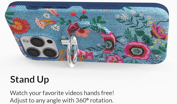 VELVET CAVIAR Compatible with MagSafe Phone Grip - Magnetic Ring Holder with Adjustable Stand - Removable MagSafe Accessories for iPhone 16, 15, 14, 13, 12 (Groovy Floral)