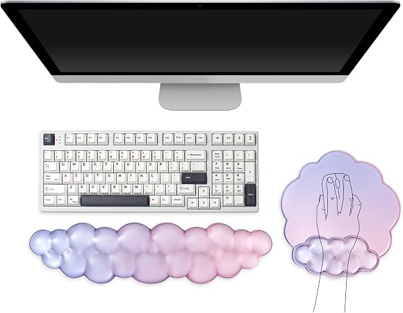 Gel Cloud Mouse Pad with Wrist Rest Set for Keyboard - Offcie Accessories