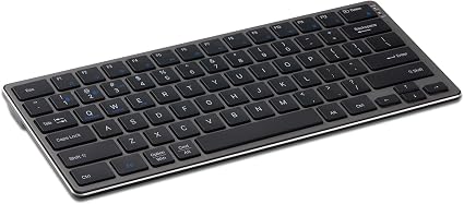 Amazon Basics Portable Wireless Keyboard, Bluetooth & 2.4G, Compatible with PC, MacOS, Laptop, Tablet, Smartphone, Rechargeable, Quiet Typing