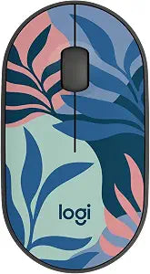 Logitech M340 Compact Ambidextrous Silent Wireless Mouse - Floral Leaves - Image 1