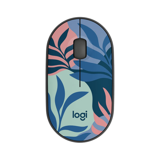 Logitech M340 Compact Ambidextrous Silent Wireless Mouse - Floral Leaves
