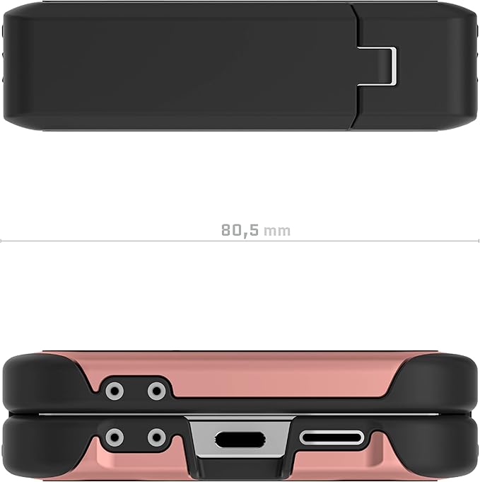 Ghostek Atomic Slim Galaxy Z Flip 6 case with Built-in Kickstand - Clear Back with Aluminum Metal Bumper, Protective Phone Case, Limited Edition Color for 2024 Samsung Z Flip 6 Case (6.7") (Pink)