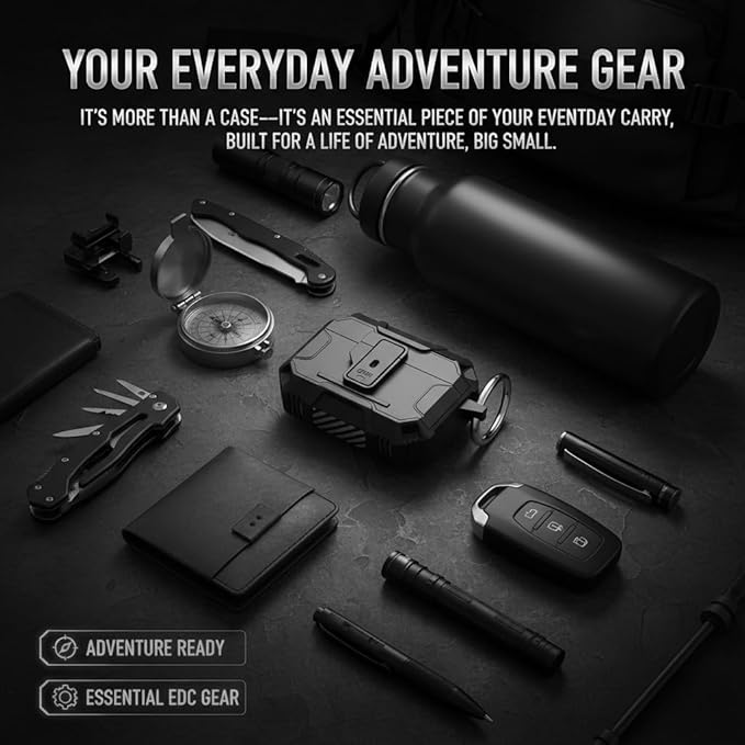 for AirPods Pro 3 Case, Secure Lock Magnetic Lid Cover with Keychain, Military Grade Shockproof Protective Case for Airpods Pro 3rd Generation, Wireless Charging & Front LED Visible,Black02