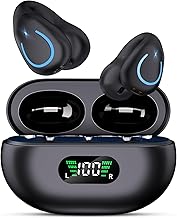 Comfort Clip On Earbuds, Bluetooth 6.1 Open Ear Bone Conduction Headphones, with Digital Display Charging Case Sport Earphones Built-in Mic Waterproof for Running Fitness Exercise, Inky Black - Image 1