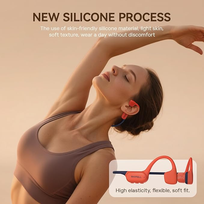 Bone Conduction Headphones, IP68 Waterproof Swimming Headphones with MP3 Mode 32GB Memory, Bluetooth 5.4, Open-Ear Design, Secure Fit for Running, Fitness and Cycling